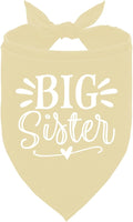 Big Sister Dog Bandanas, Light Yellow Dog Bandana, Pet Scarf Triangle Accessories, Pet Bandanas for Large Dogs, Baby Announcement Dogs Bandana (L)