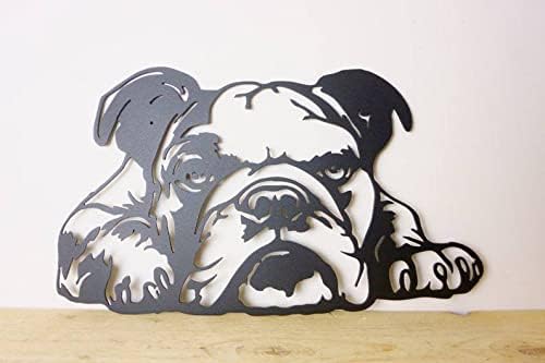 PHJYMXZSNA Black 3D Dog Head Decor Metal Bulldog Wall Sculpture Unique Modern Pet Art Portraits Suitable for Decorating Outdoor Courtyards, Living Rooms, Offices