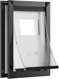 [MAVRICPOWER] Aluminum Medium Dog Door with 2 Sliding Lock Panels, Doggie Door for Exterme Weahter, Never Rust Pet Door for Small Dogs Up to 30 lbs