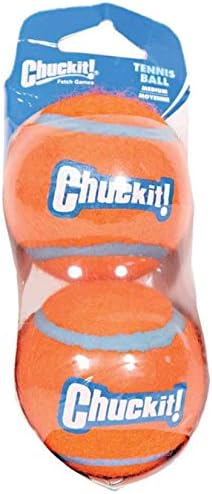 Chuckit! Dog Tennis Ball Dog Toy, Large (3 Inch Diameter) for dogs 60-100 lbs, Pack of 2
