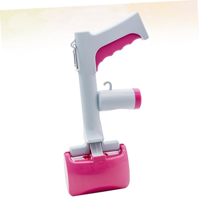 Poop Scoop Handle Waste Pickup Shovel for Dogs and Cats Outdoor Cleaning Tool Rosy Easy One-Handed for Quick Cleanups