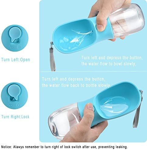 Dog Water Bottle with Food Container, Travel Puppy Water Bowl, Portable Pet Dispenser, Dog Stuff Accessories Items, Puppy Essentials Necessities for Yorkie Chihuahua Cat Walking and Hiking
