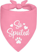So Spoiled Pink Dog Bandana, Cute Love Printing Bandanas Decor, Funny Pet Scarf Accessories Photo Prop for Get-Together, Birthday for Girl Puppy Owner Pet Mom Dad