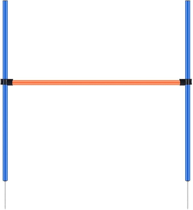 PAWISE Dog Agility Training Equipment, Pet Training Hurdles & Weave Poles Set with Adjustable Jump Bar, Outdoor Dogg Obstacle Course for Backyard Exercise, Portable Dog Agility Kit with Carry Bag