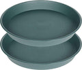 2 Pack of 8 inch Plant Saucer Clear, Heavy Duty Plastic Plant Water Tray 8 inch Round, Flower Plant Saucers for Indoors No Holes, Plant Dishes Saucer for Planter 7"/8" (8", Green)