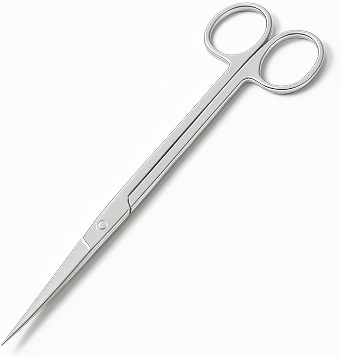 Mandala Crafts 12 Inches Silver Stainless Steel Straight Aquarium Scissors for Trimming Aquatic Plants – Long Aquascape Scissors for Fish Tanks, Hospital Tanks, Goldfish Bowls, and Terrariums