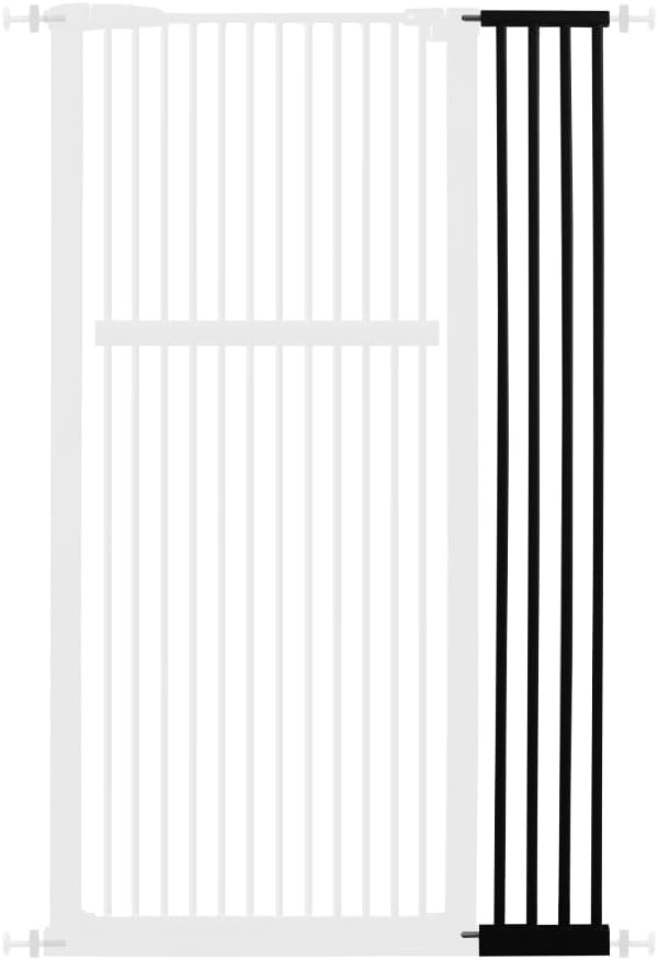 Lumizone Extra Tall Pet Gate 55.12" High Pressure Mounted 8.27" Wide Extension kit 1.37" Gap (Black, 55.12" H× 8.27" W, Extension)