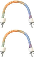 2Pcs Rope Perches for Bird Cages, Rope Perch for Parrots, Cockatiels & Parakeets, Bird Cage Accessories(S)