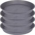 4 Pack of 16 17 inch Plant Saucer (15 inch Base), 2.3" Depth, Heavy Duty Deep Plant Trays for Pots, Plastic Plant Saucers for Indoors, Bird Bath Bowls, Drip Trays for Planter (17", Cement)