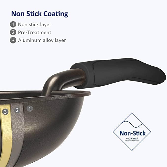 WePet Cat Litter Scoop, Non-Stick Plated Aluminum Alloy Sifter, Kitty Durable Metal Scooper, Deep Shovel, Long Handle, Kitten Pooper Lifter, Size Medium, Coated Black Body with Black Handle
