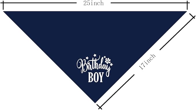 Happy Birthday Dog Bandana, Dog Bandana for Small Medium Large Dogs, Boy Dogs Birthday, Dark Blue Bandanas, Pets 1st Birthday Boy (A18)