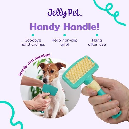 JELLY PET Deshedding Dog Bath Brush Scrubber for Short Haired Dogs, Dog Deshedding Brush Tool, Bath Brush for Puppy, Pet Shower Scrubber, Shower Supplies, Pet Wash Brush, Puppy Grooming Essential