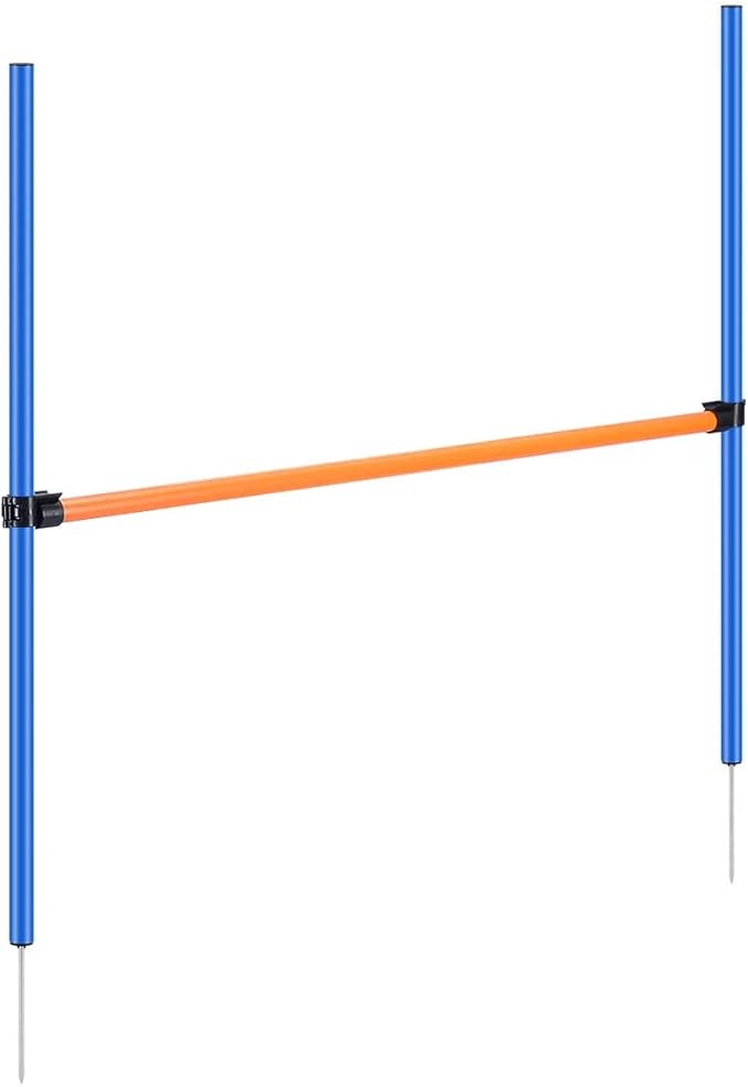 PAWISE Dog Agility Training Equipment, Pet Training Hurdles & Weave Poles Set with Adjustable Jump Bar, Outdoor Dogg Obstacle Course for Backyard Exercise, Portable Dog Agility Kit with Carry Bag