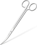 Mandala Crafts 10 Inches Silver Stainless Steel Curved Aquarium Scissors for Trimming Aquatic Plants – Bent Aquascape Scissors for Fish Tanks, Hospital Tanks, Goldfish Bowls, and Terrariums