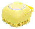 Pet Bath Massage Brush Puppy Dog Cat Grooming Cleaning Soft (Yellow)