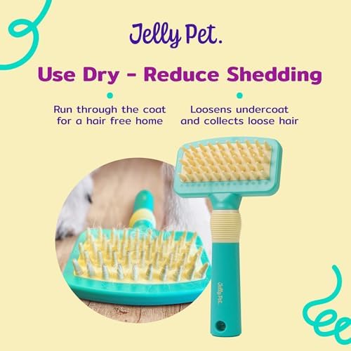 JELLY PET Deshedding Dog Bath Brush Scrubber for Short Haired Dogs, Dog Deshedding Brush Tool, Bath Brush for Puppy, Pet Shower Scrubber, Shower Supplies, Pet Wash Brush, Puppy Grooming Essential