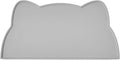Cat Food Mat, Silicone Pet Feeding Mat for Floor Non-Slip Waterproof Dog Water Bowl Tray Cushion (20" x 12", Dark Gray)
