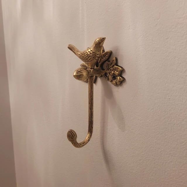 STYLENT Decor Solid Brass Bird Antique Towel Hook Bathroom Accessories Retro Bathroom Hardware Bird Cloth Hook Wall Mounted Vintage (Brass Antique)
