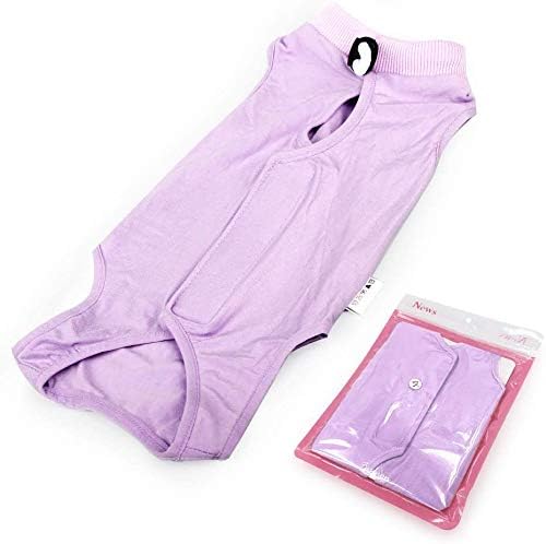 Cat Surgery Recovery Suit Cat Onesie for Cats After Surgery Spay Surgical Abdominal Wound Skin Diseases E-Collar Alternative Wear (Purple-L)