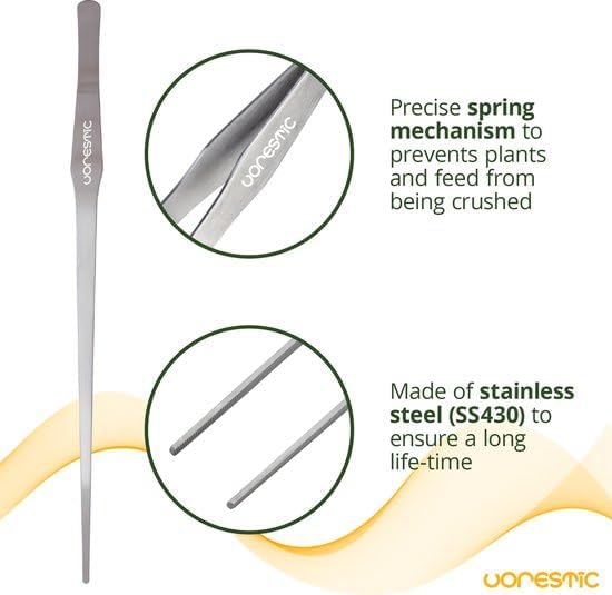 VORESTIC Straight Aquarium Tweezers 15 Inch, Stainless Steel Long Tweezers for Fish Tank Planting, Aquascaping, Aquarium Plant Care, Terrarium Tool and Long Fish Tank Planting Tongs