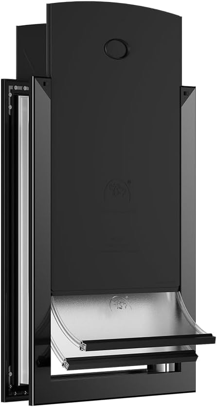 [MAVRICPOWER] Aluminum Large Dog Door for Door, Doggie Door with Two Sliding Panels for Extreme Weather, Doggy Door for Large Dogs up to 80lbs