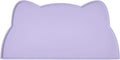 Cat Food Mat, Silicone Pet Feeding Mat for Floor Non-Slip Waterproof Dog Water Bowl Tray Cushion (17" x 10", Periwinkle Blue)