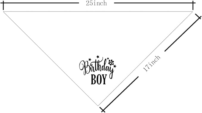 Happy Birthday Dog Bandana, Dog Bandana for Small Medium Large Dogs, Boy Pet Birthday, White Pet Bandanas, Dogs 1st Birthday Boy (A16)