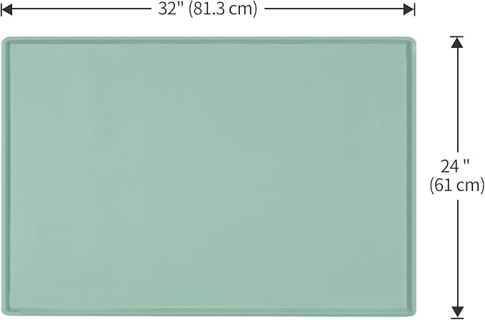 Dog Food Mat,Silicone Waterproof Food Tray,Non Slip Pet Bowl Mats Placemat,1" Raised Edge,Suitable for Most Small and Medium Sized Pets,32" x 24"