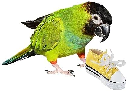 Super Bird Creations SB1058 Sneakers Bird Foot Toy - Engaging, Chewable Rubber & Fabric, Perfect for Medium & Large Birds like Parrots, Parakeets Cockatiels -Colorful & Fun - 3”x1-1/2”x1-1/4” (4 Pack)