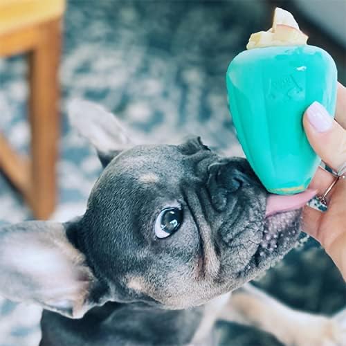 Chew King by Mammoth Premium Treat Dispensing Dog Toy, Durable Natural Rubber Chew Toy, Safety Air Vent, Interactive Enrichment Toy for Aggressive Chewers, Large Pack of 2- Teal