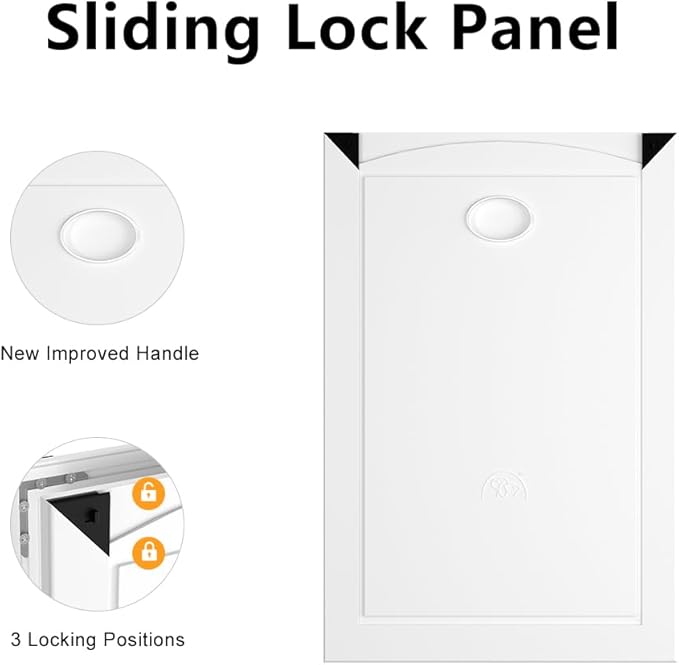 [MAVRICPOWER] Aluminum Large Dog Door for Extreme Weather, Doggie Door with 2 Sliding Lock Panels, Doggy Door for Dogs Up to 80 lbs