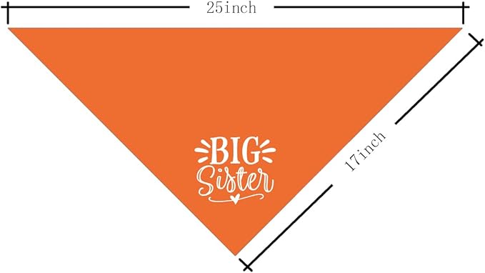 Big Sister Dog Bandana, Big Sister Bandana for Dog, Dog Pregnancy Announcement, Orange Dog Bandana, Big Sister Dog Shirt, Dog Bandana Pet Scarf, Dog Bandana for Small Medium Large Dogs (D28)