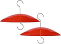 8" Mini Weather Guard for Bird Feeder - 2 PC x Small Protective Dome Cover Against Rain/Snow/Sun - Red Dia. 20CM