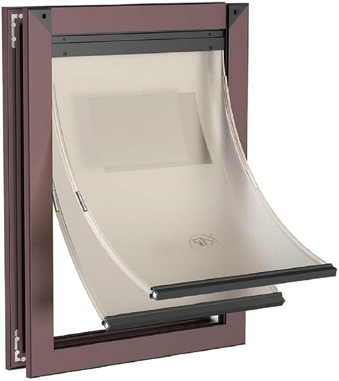 Rescumascer Aluminum Medium Dog Door for Door, Doggie Door with Two Sliding Lock Panels for Extreme weathter, Dog Door for Medium Dogs up to 30lbs