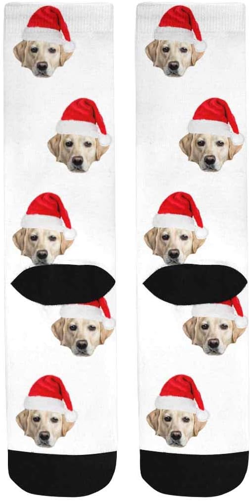Custom Face Socks, Personalized Dog Lover Pet Photo Picture on Socks Unisex Athletic Crew Socks for Men Women