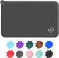 Silicone Waterproof Dog Cat Pet Feeding Mats, Non Slip, Easy Clean Pet Dog Cat Bowl Mats Placemat (18.5" x 11.5") Grey