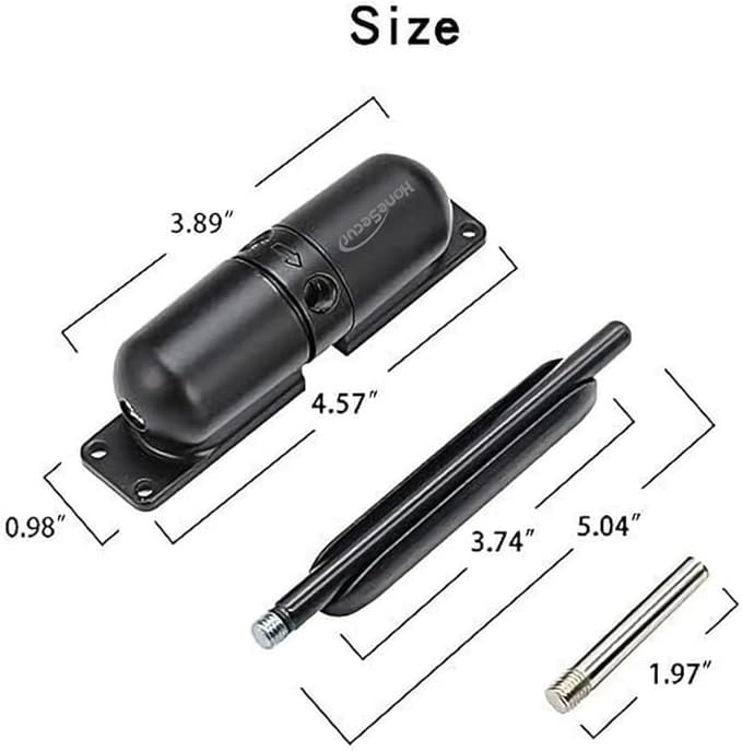 Safety Spring Door Closers, Adjustable Closing Hinge, Automatic Stopper Fire Rated, Convert Hinged Doors to Self Closing - Black