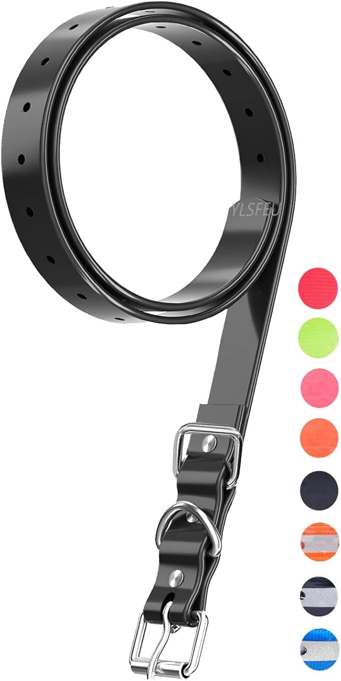 Dog Collar Strap for Most of Electronic Training Collar Receivers-Adjustable Durable Waterproof Odorless 3/4 Inch Collar Replacement for Barking Fence-Pet TPU Collar Strap