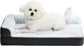 Amazon Basics Washable L-Shaped Dog Bed for Small Dogs, Anti-Slip Pet Sofa Bed for Indoor Dogs, Crate Bed, 30x20x6.5 Inches, Gray, Small