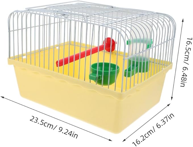 Portable Bird Cage with Waterer Food Box and Perch Lightweight Spacious Travel Bird Carrier for Parakeets Lovebirds 9.25X6.49X6.37 Inch
