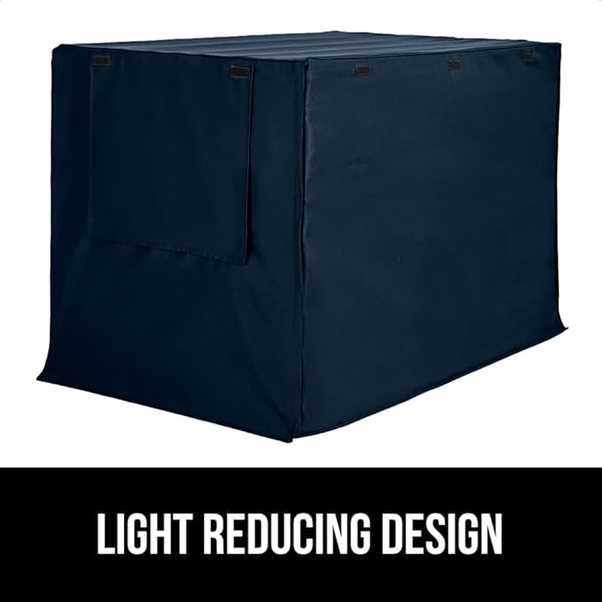 GORILLA GRIP Dog Crate Covers Compatible with Amazon Basics Dog Crates, All Sides Open, Privacy Cover Fits 42" Wire Kennel, Breathable Mesh Windows, Light Reducing Puppy Training Cage Topper, Navy