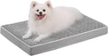 KSIIA Orthopedic Dog Bed for Small Dogs with Removable Machine Washable Cover Waterproof Crate Pad with Egg Crate Foam and Non-Slip Bottom, 23x17 Inch, Light Gray