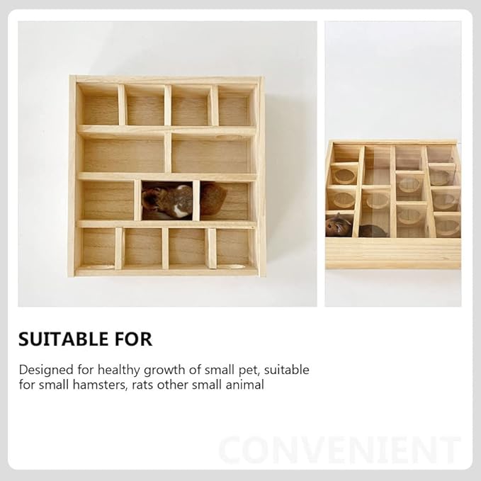 balacoo Hamster Toy Hamster Accessory Multi-Grid Mouse Maze Household Mouse Maze Chinchilla Maze Multi-Grid Maze Toy Pet Accessory Household Hamster Maze Hamster Maze Toy Wooden Mouse Maze