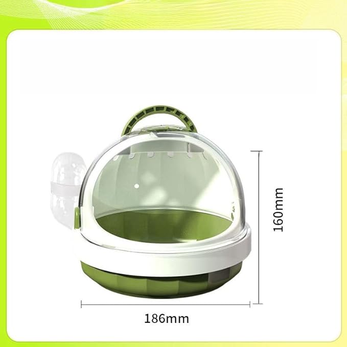 Guinea Pig Carrier Cage with Water Bottle, Portable Hamster Travel Carrier Carry Case for Small Pets, Gerbils, Mice, Dwarf Hamster (Green)
