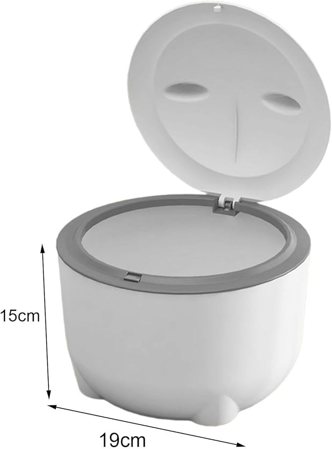 Cat Litter Trash Can with Lid Cat Litter Tray Kitten Potty, Dog Trash Can Cat Trash Bin for Small Animals Pet Accessories, White