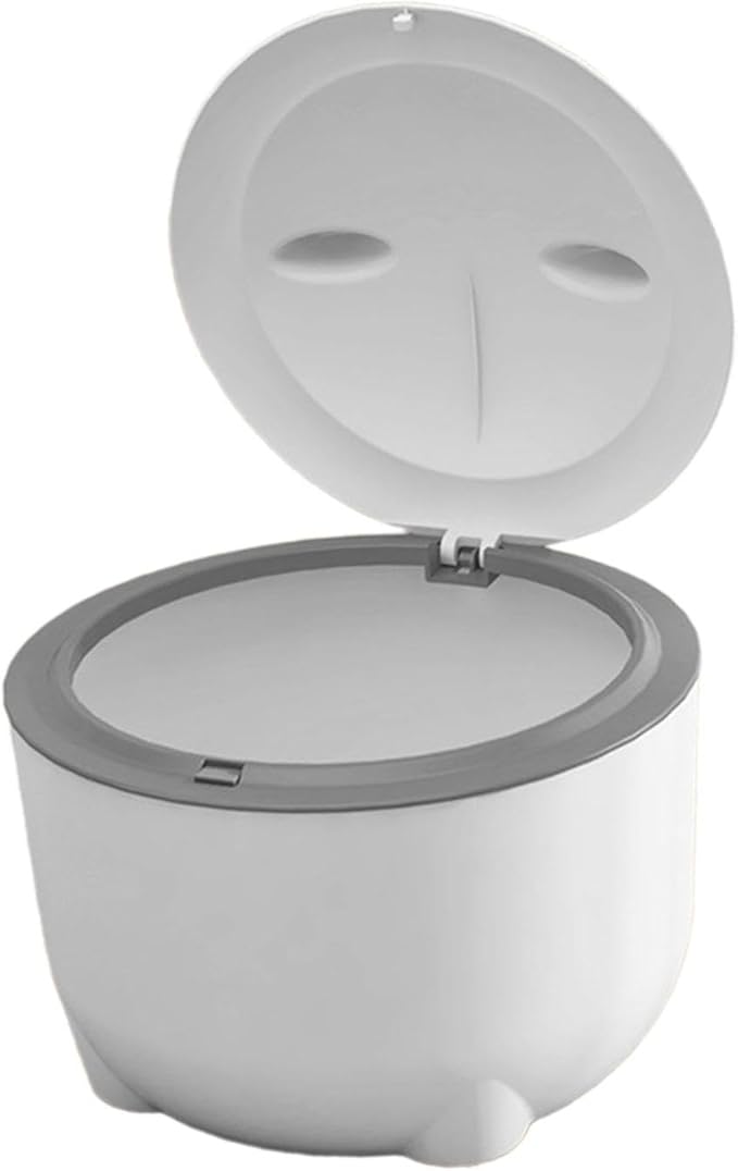 Cat Litter Trash Can with Lid Cat Litter Tray Kitten Potty, Dog Trash Can Cat Trash Bin for Small Animals Pet Accessories, White