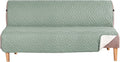 H.VERSAILTEX Futon Cover Reversible Sofa Slipcover Furniture Protector Water Resistant 2 Inch Wide Elastic Strap Futon Sofa Bed Pets Kids Dog Cat Fit Sitting Width Up to 70"(Futon, Desert Sage/Beige)