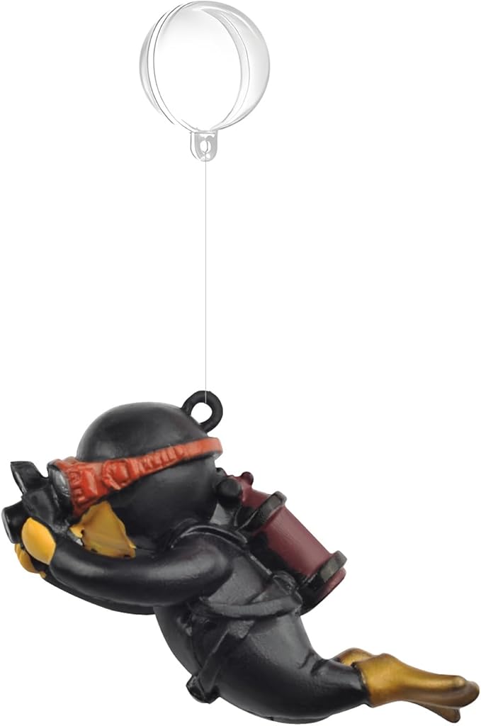 onesimcr Floating Fish Tank Decorations, Aquarium Decorations, Lovely Diver Fish Tank Decorations, Floating Device Fish Tank Accessories，Suitable for All Kinds of Fish Tanks(Black)…