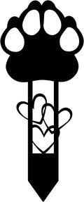 Memorial Garden Stake — Metal Cross Grave Marker Designed for Dog & Cat, Featuring Paw Prints and Heart Motifs,Suitable for Outdoor Cemeteries,Ideal Gifts to Honor Departed Pet (10.4 x 4.3'')