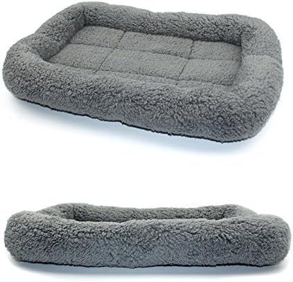 Enjoying Cat Mat Bed 16" x 22" Pet Bed with Pillow Around for Dogs Cats Curled Sleeping Beds for Carrier/Crate Small to Medium Dog Cushion, Anti Skid Bottom, Medium